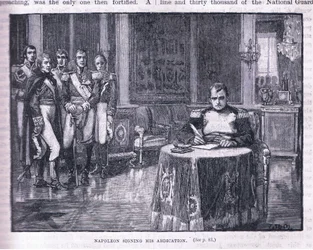 Napoléon signant son abdication